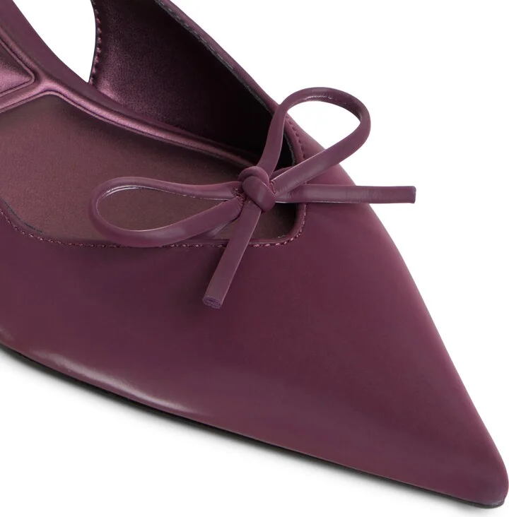 Azizza Slingback Pointed Toe Kitten Heel Pump - Image 5