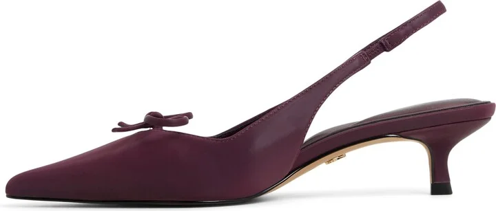 Azizza Slingback Pointed Toe Kitten Heel Pump - Image 6