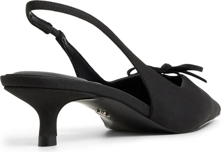 Azizza Slingback Pointed Toe Kitten Heel Pump - Image 8