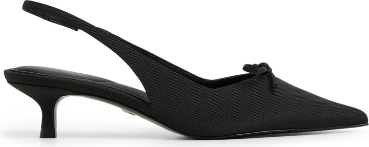 Azizza Slingback Pointed Toe Kitten Heel Pump - Image 9