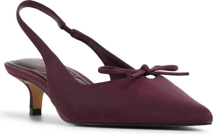 Azizza Slingback Pointed Toe Kitten Heel Pump