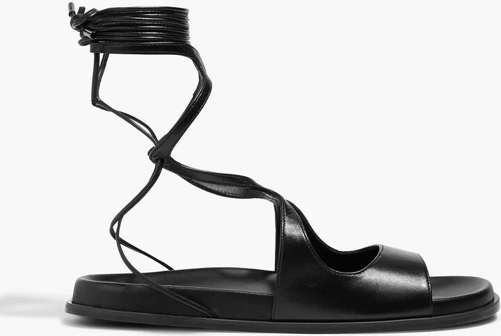 Azure leather sandals