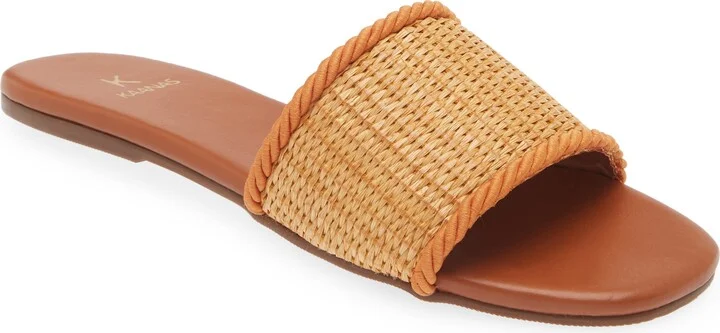 Azurita Basketweave Slide Sandal