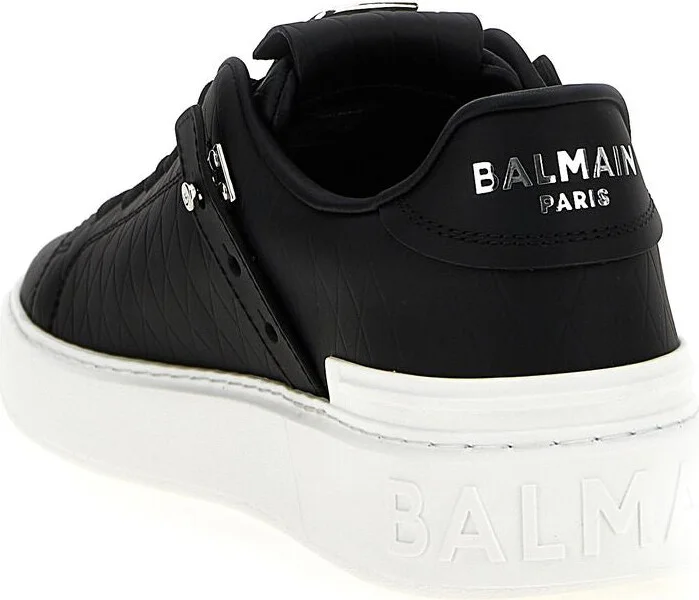 'B-Court B-Buzz' Black Low Sneakers With Diamond Motif And Logo Patch On The Tongue In Leather Man - Image 4