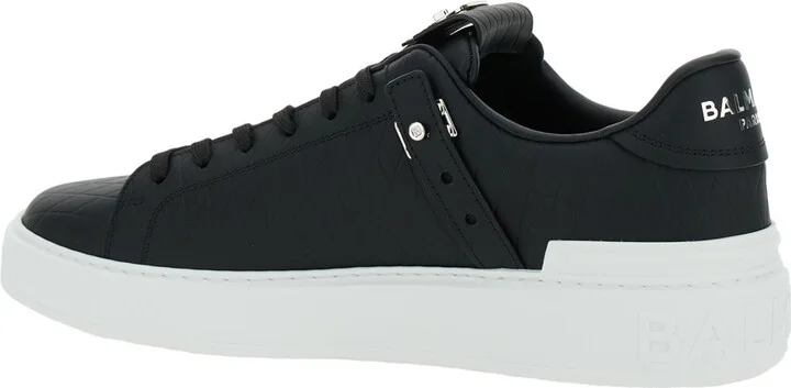 'b-court B-buzz' Black Low Sneakers With Diamond Motif And Logo Patch On The Tongue In Leather Man - Image 3