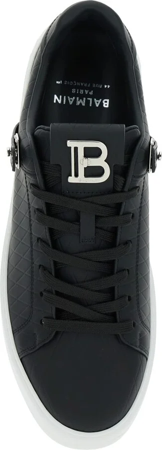 'b-court B-buzz' Black Low Sneakers With Diamond Motif And Logo Patch On The Tongue In Leather Man - Image 4