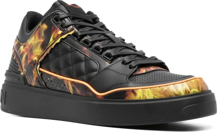 B-Court flame-print leather sneakers - Image 2