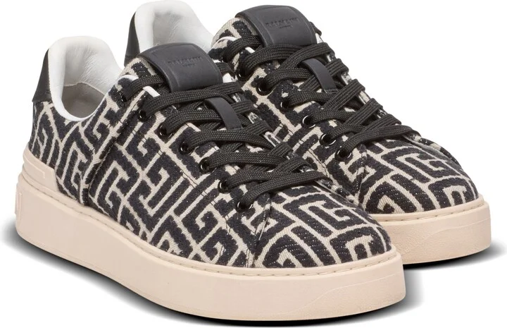 B-Court Monogrammed Canvas Trainers