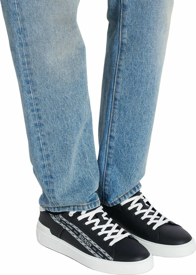 B-Court Printed Calfskin Trainers - Image 2