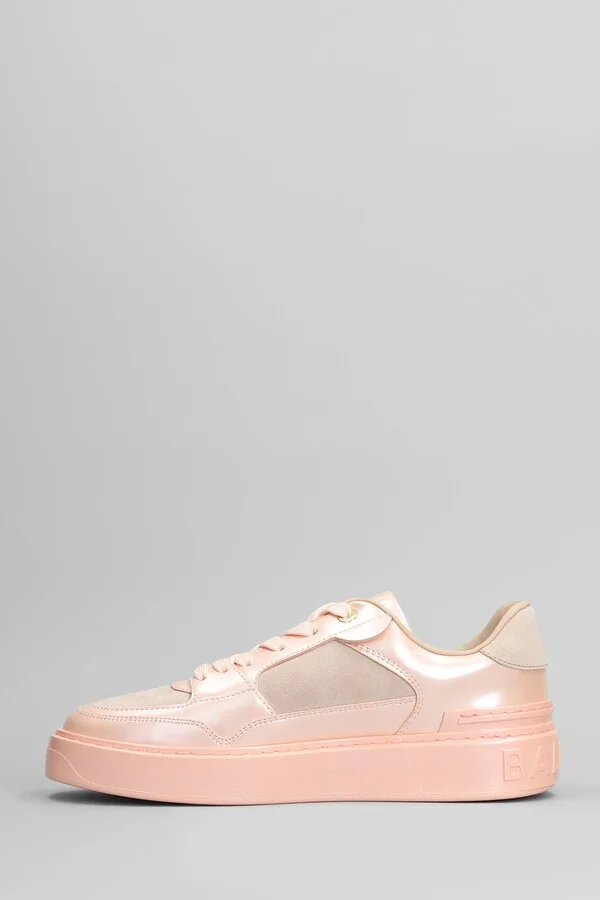B Court Sneakers In Rose-pink Suede And Leather - Image 3