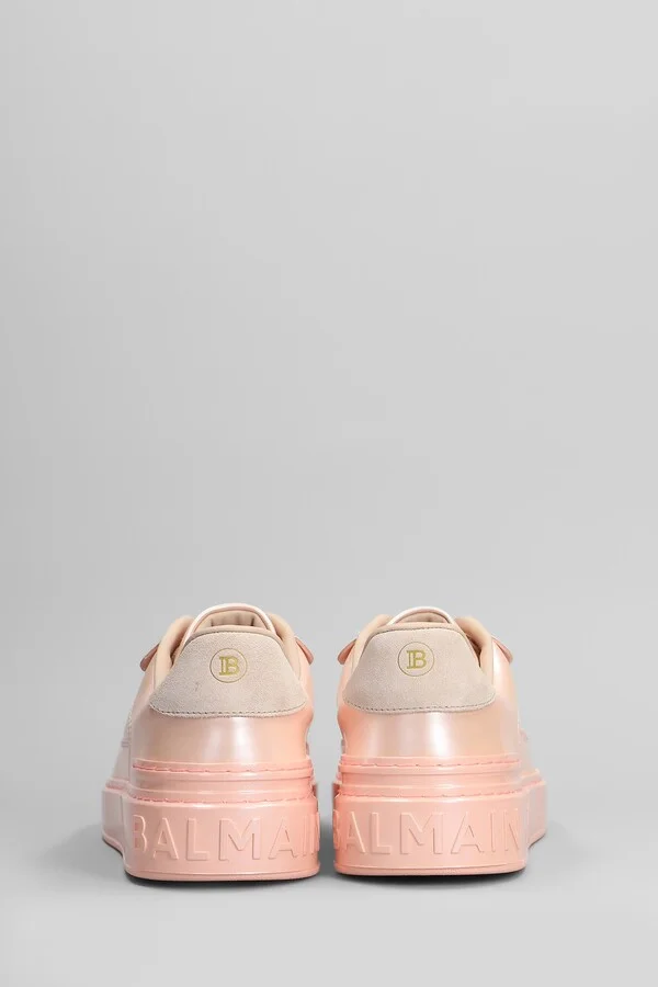 B Court Sneakers In Rose-pink Suede And Leather - Image 4
