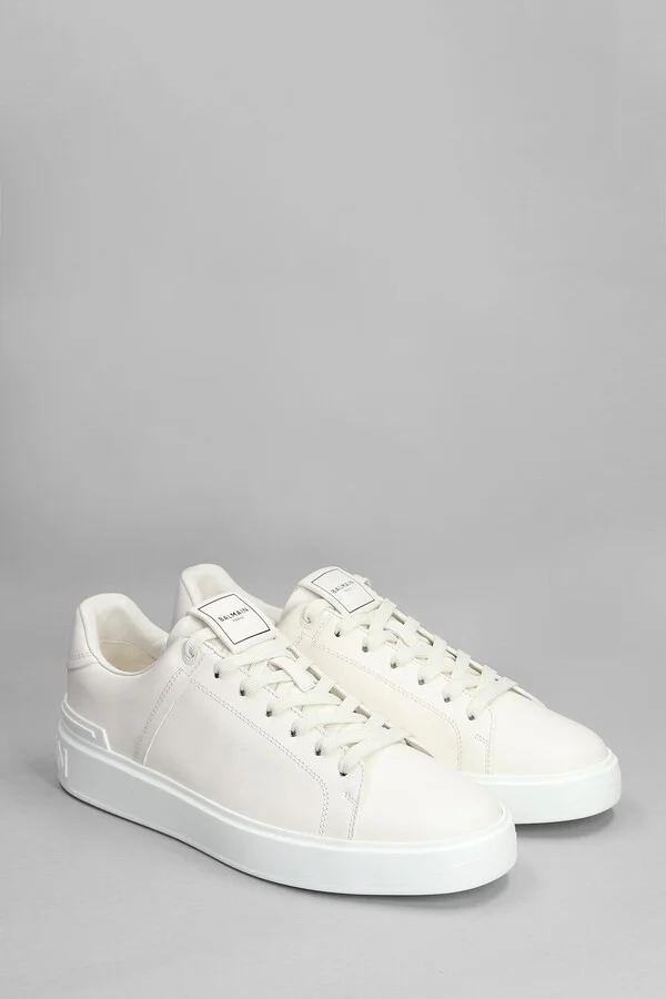 B Court Sneakers In White Leather - Image 2