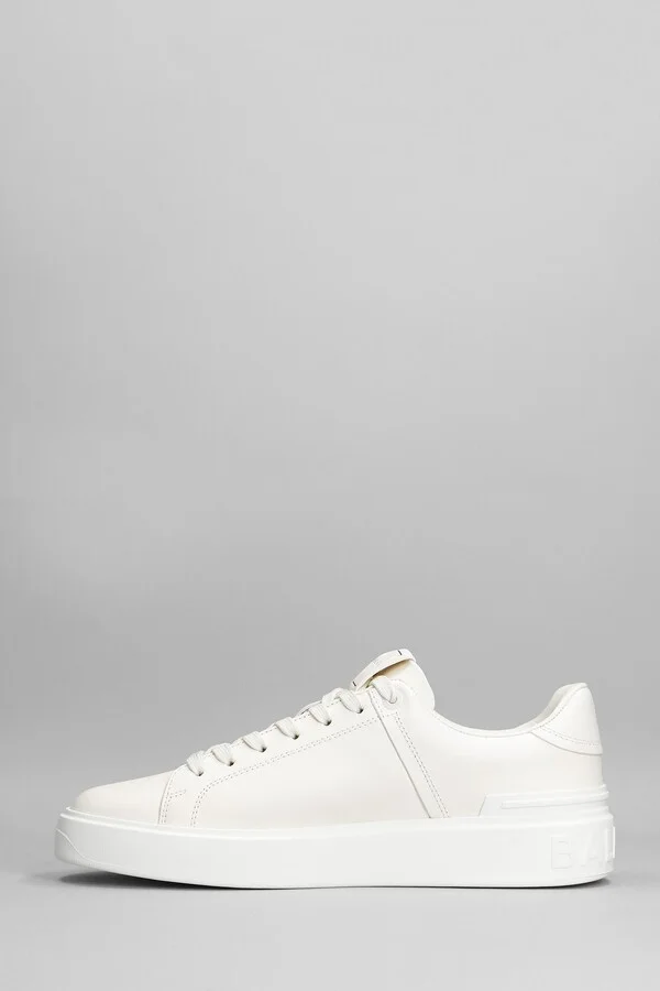 B Court Sneakers In White Leather - Image 3
