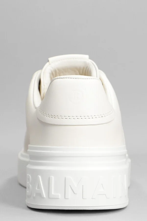 B Court Sneakers In White Leather - Image 5