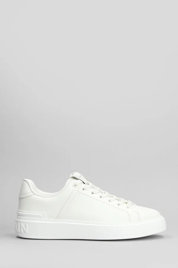 B Court Sneakers In White Leather - Image 3