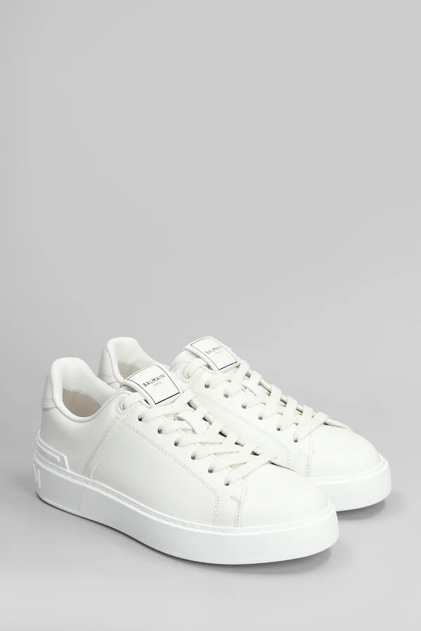 B Court Sneakers In White Leather - Image 4