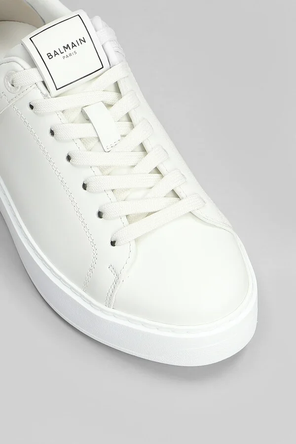 B Court Sneakers In White Leather - Image 5