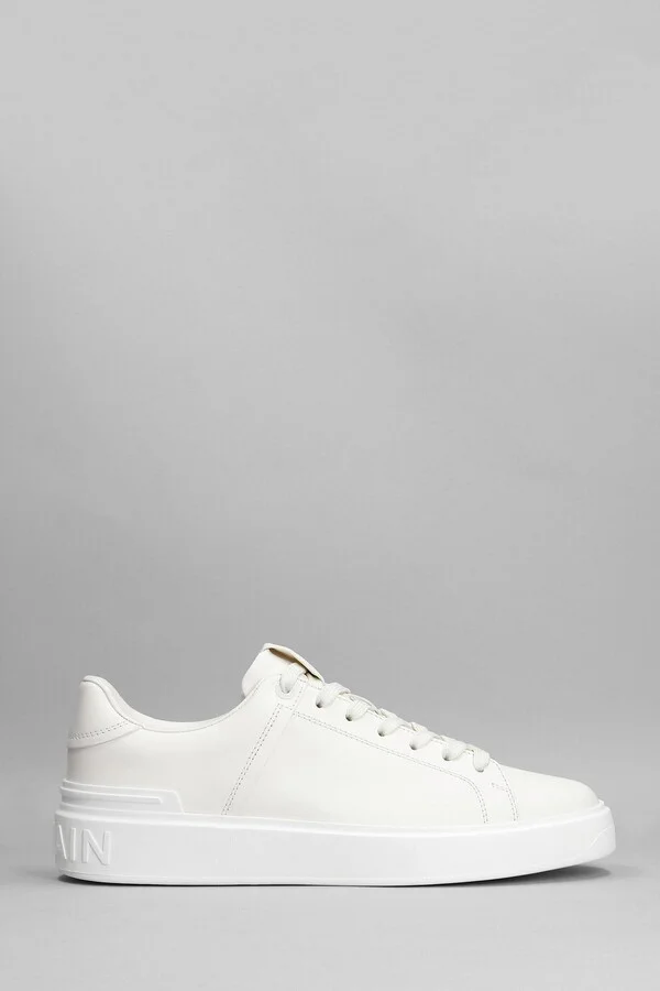 B Court Sneakers In White Leather
