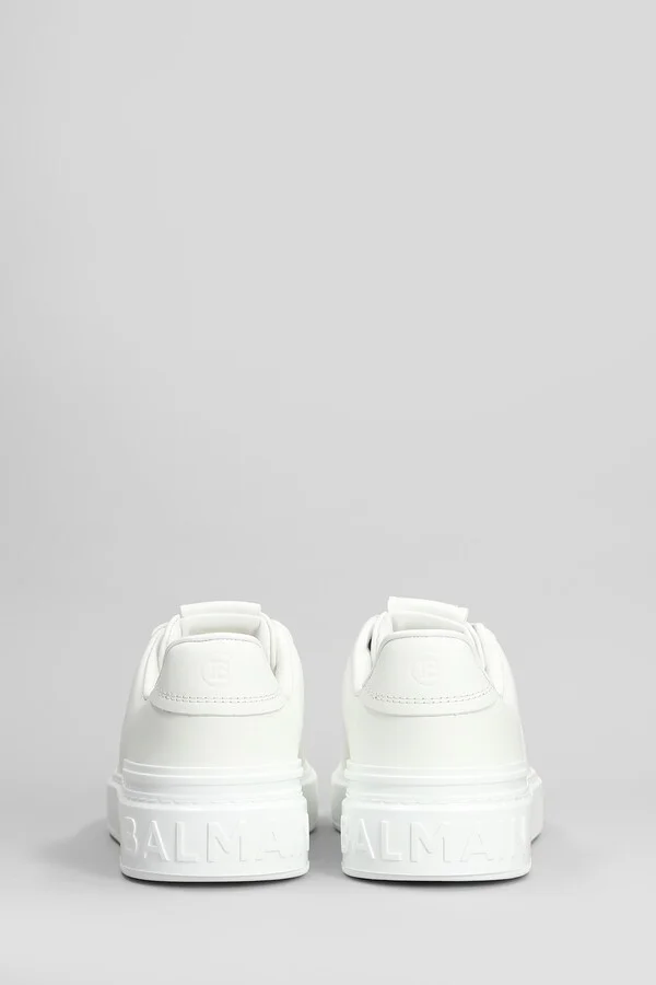B Court Sneakers In White Leather