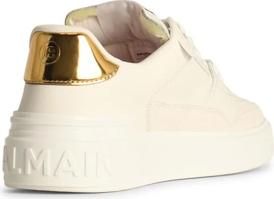 'b-court' White Leather Sneakers - Image 3