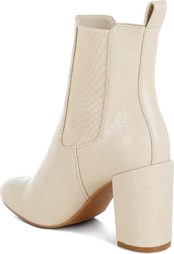 Babbel Faux Leather Block Heel Ankle Boots - Image 2