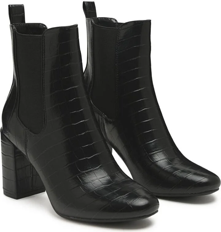 Babbel Faux Leather Block Heel Ankle Boots - Image 5