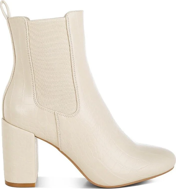 Babbel Faux Leather Block Heel Ankle Boots