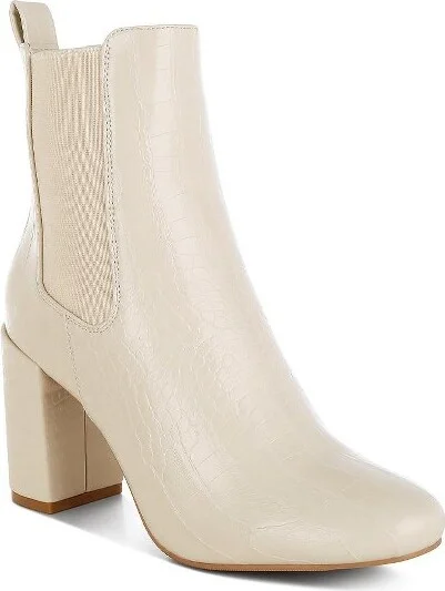 Babbel Faux Leather Block Heel Ankle Boots Women - Image 3