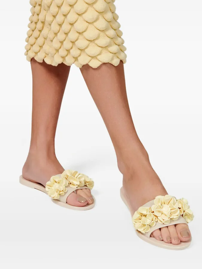 Babe Springtime flower-embellished slides - Image 4