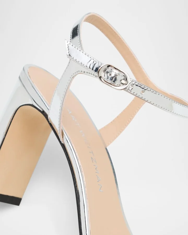 Babette Metallic Ankle-Strap Sandals - Image 6
