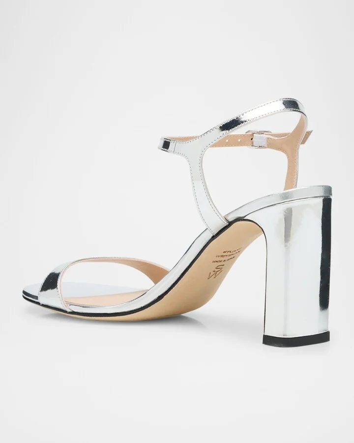 Babette Metallic Ankle-Strap Sandals - Image 10