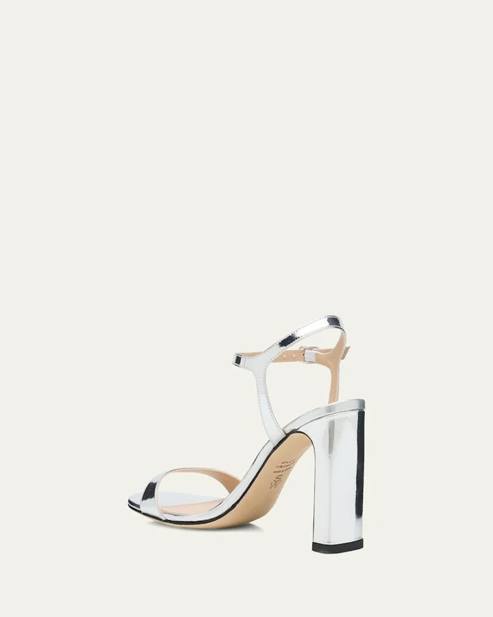 Babette Metallic Ankle-Strap Sandals - Image 9