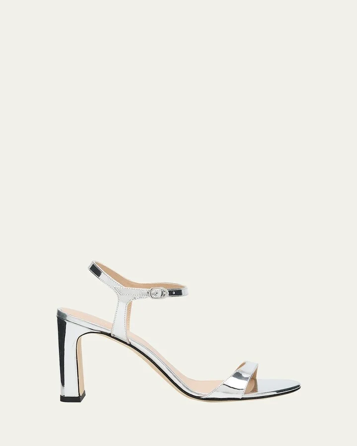 Babette Metallic Ankle-Strap Sandals