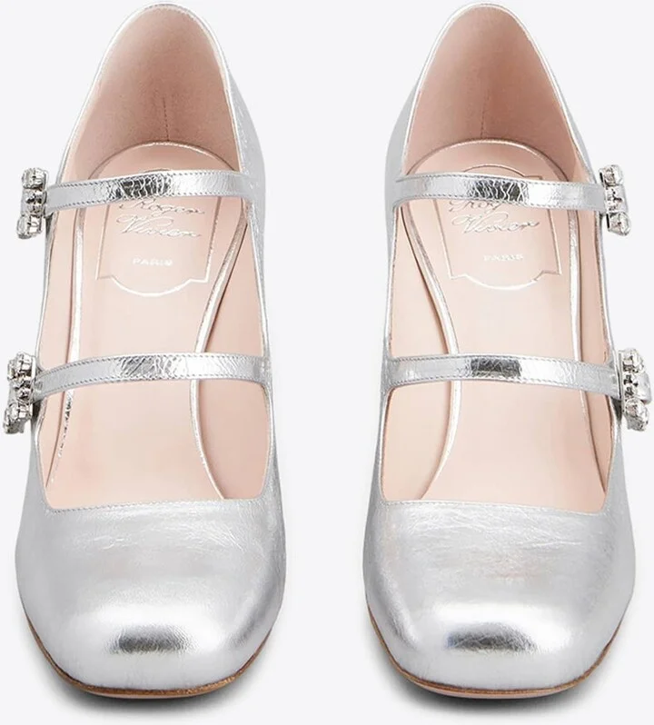 Babies 85 Crystal Buckle Pumps in Leather - Image 2