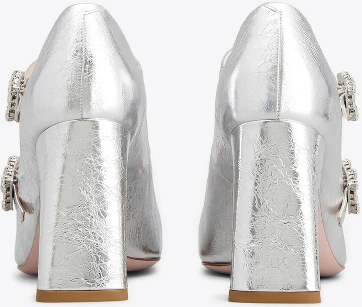 Babies 85 Crystal Buckle Pumps in Leather - Image 3