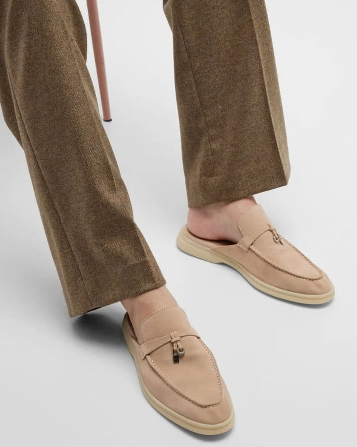 Babouche Charms Walk Suede Mule Loafers - Image 9