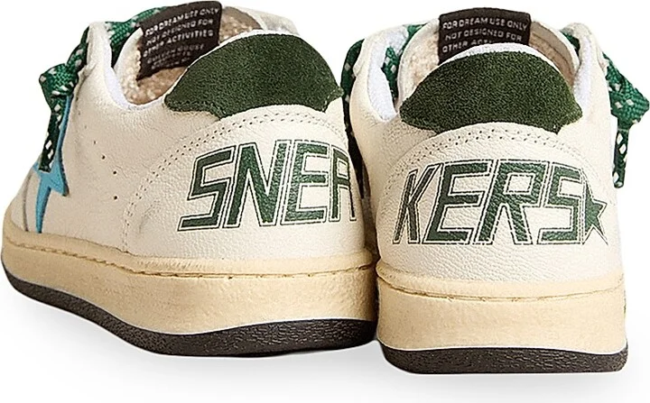 Baby Boy's, Little Boy's & Boy's Ballstar Leather Star Low-Top Sneakers - White Blue Green - Size 9 (Toddler) - Image 3