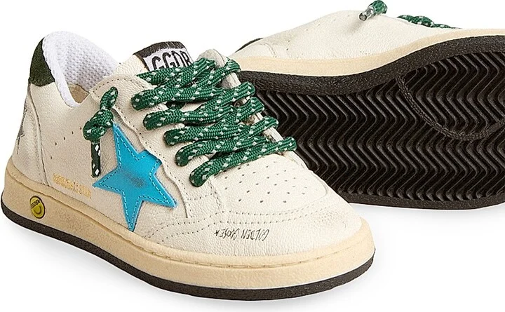 Baby Boy's, Little Boy's & Boy's Ballstar Leather Star Low-Top Sneakers - White Blue Green - Size 9 (Toddler) - Image 4