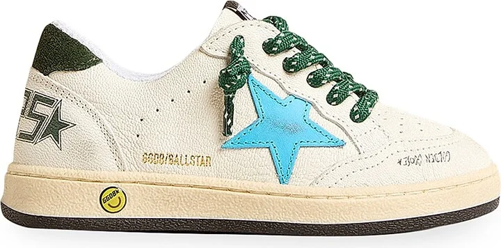 Baby Boy's, Little Boy's & Boy's Ballstar Leather Star Low-Top Sneakers - White Blue Green - Size 9 (Toddler)
