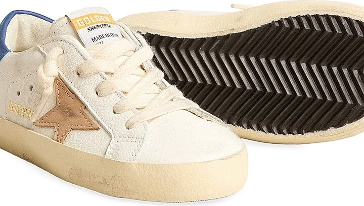 Baby Boy's, Little Boy's & Boy's Super-Star Leather Low-Top Sneakers - White Blue Beige - Size 7.5 (Toddler) - Image 4