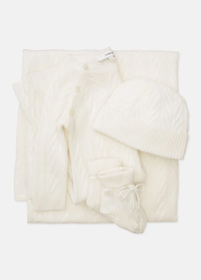 Baby Cashmere Cable Booties - Image 3