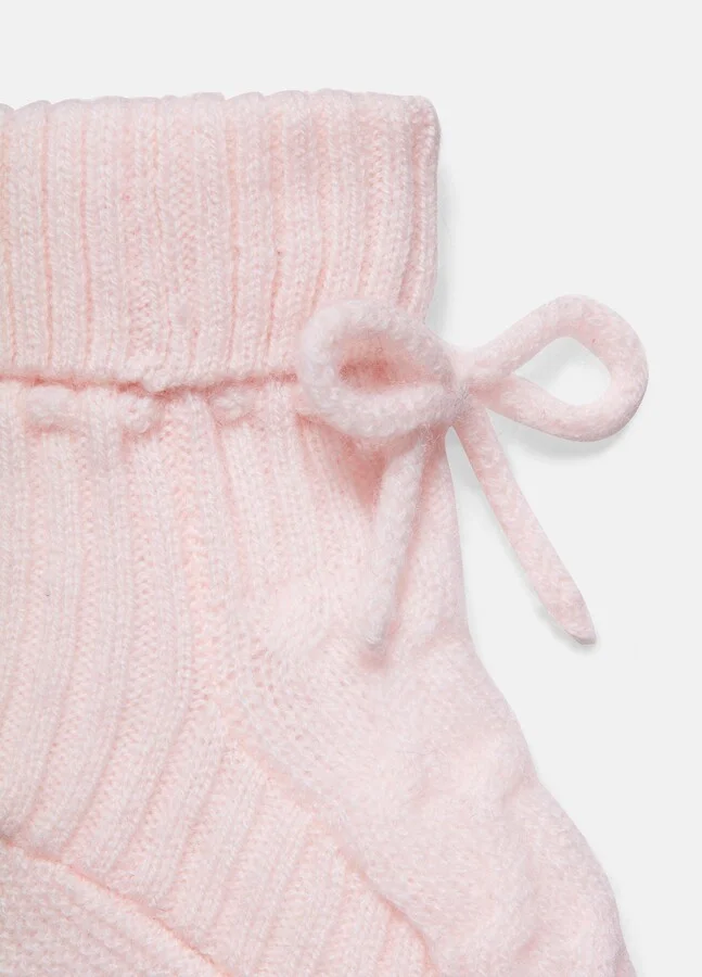 Baby Cashmere Cable Booties - Image 2