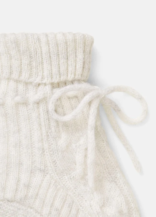 Baby Cashmere Cable Booties - Image 2
