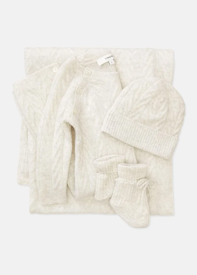 Baby Cashmere Cable Booties - Image 3