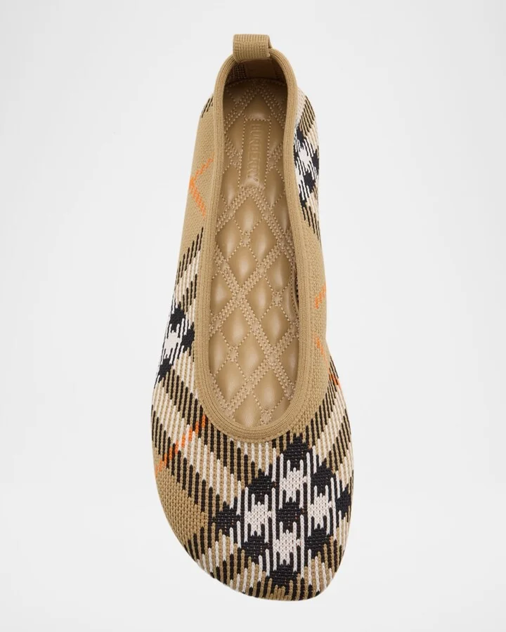 Baby Check Knit Ballerina Flats - Image 3