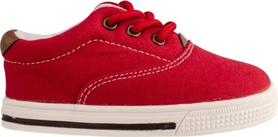 Baby Deer Toddler Lace up Canvas Red Sneaker , Red, - Image 2