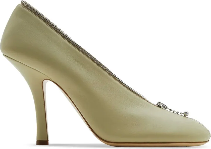 Baby Zip 100mm leather pumps