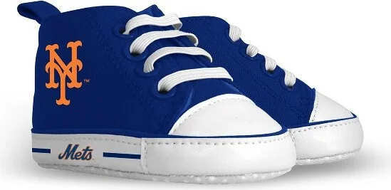 BabyFanatic Pre-Walkers High-Top Unisex Baby Shoes - MLB New York Mets