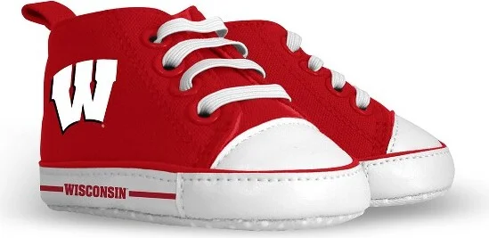 BabyFanatic Pre-Walkers High-Top Unisex Baby Shoes - NCAA Wisconsin Badgers