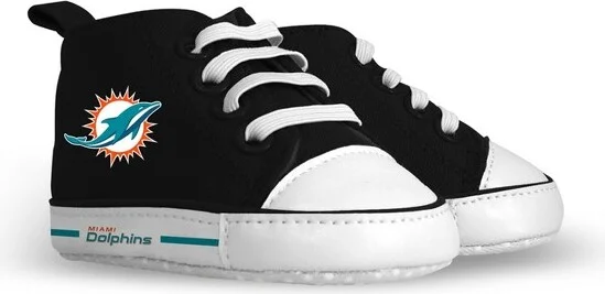 BabyFanatic Pre-Walkers High-Top Unisex Baby Shoes - NFL Miami Dolphins - Image 2
